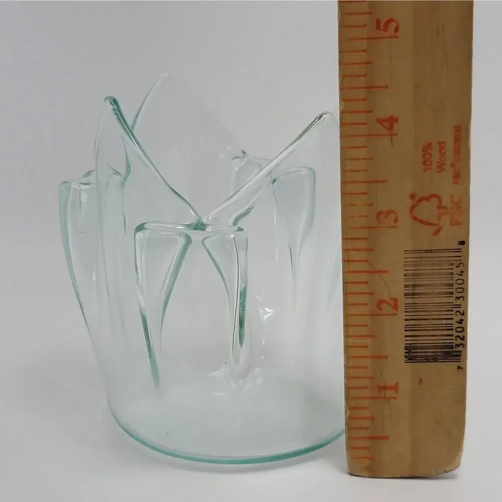 Plexiglass Handkerchief Vase Lucite Acrylic Mid Century Modern Glass Ruffled